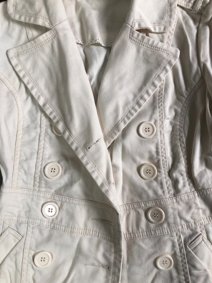 Trench court printanier H&M taille 38 crème - photo numéro 3