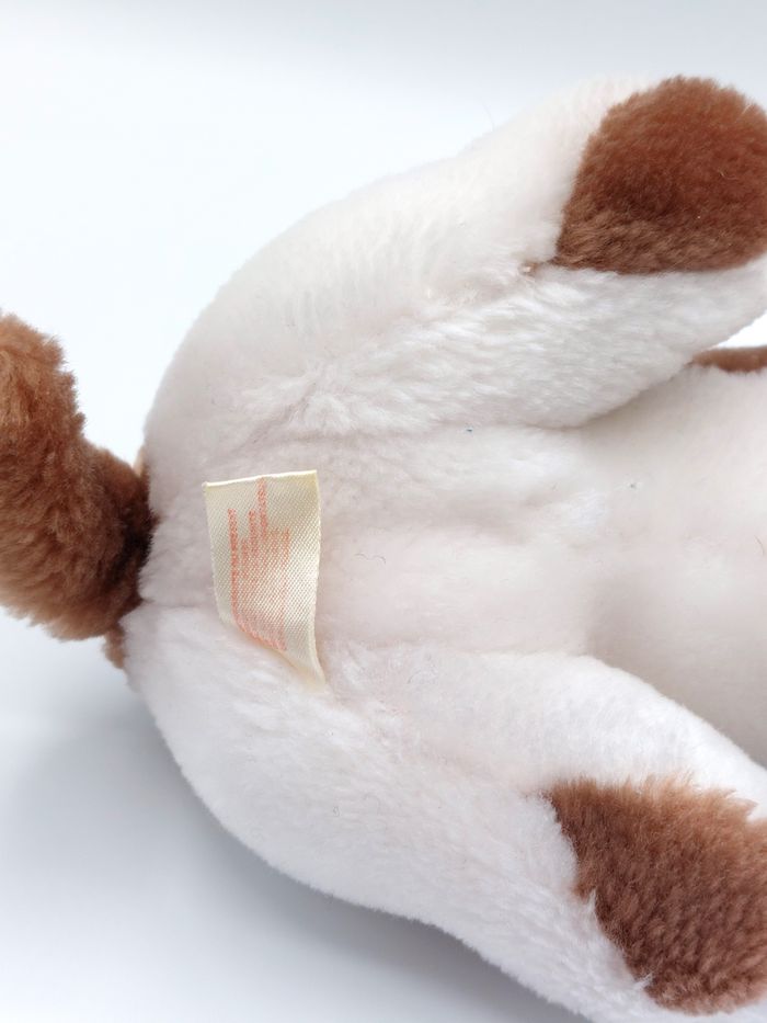 Petite peluche ancien doudou chien marron beige blanc PYRAGRIC Vintage 22 cm - photo numéro 7
