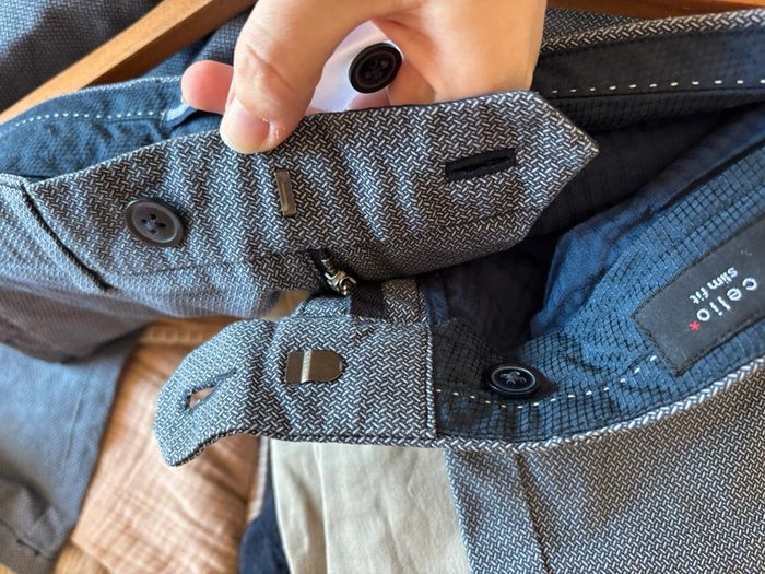 Pantalon de costume bleu/gris motifs légers Celio Taille 42 - photo numéro 8