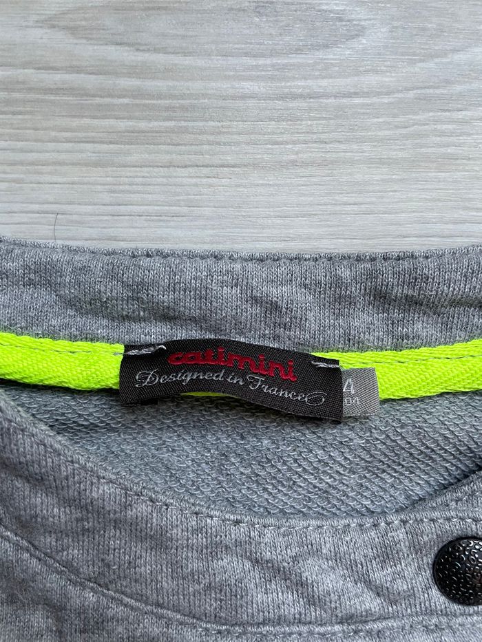 Gilet zippé gris et vert fluo Catimini 4 ans - photo numéro 3