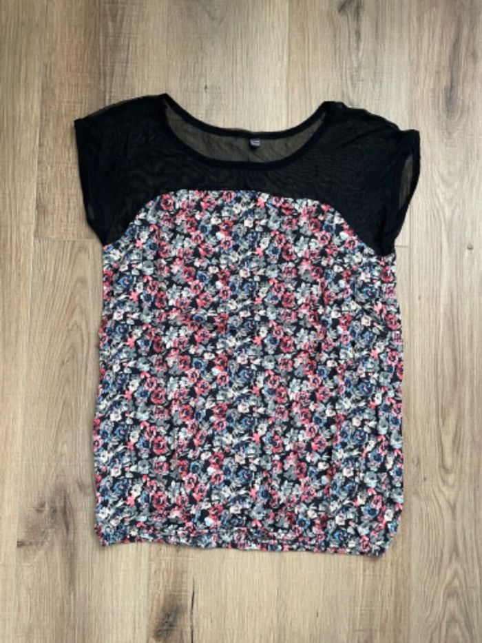 Top Pimkie noir et fleuri M