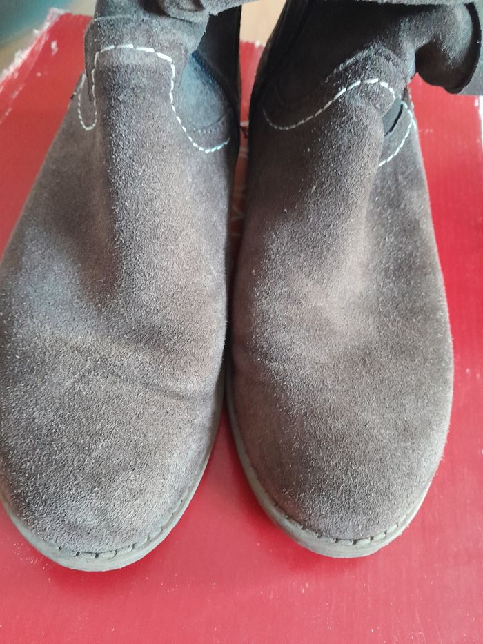 Bottes fourrées marron en daim taille 36 - photo numéro 3