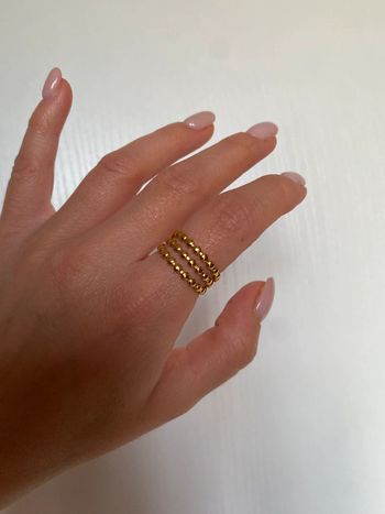 Bagues doré ajustable en acier doré