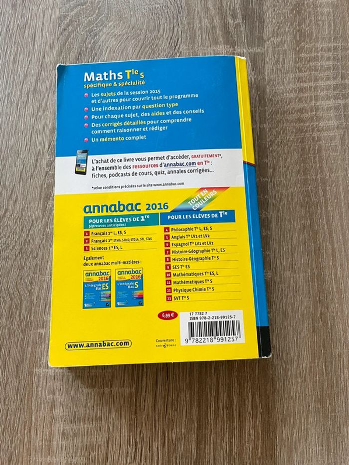 Livre annabac 2016 🥰 maths terminale S - photo numéro 2