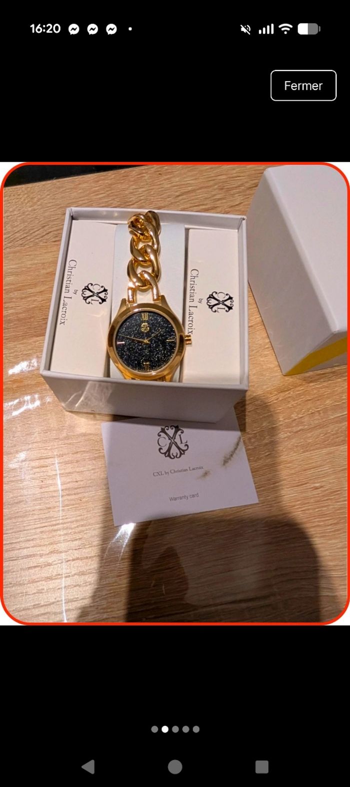 Montre CXL by Christian Lacroix - Dorée & Cadran Pailleté (NEUVE) - photo numéro 2