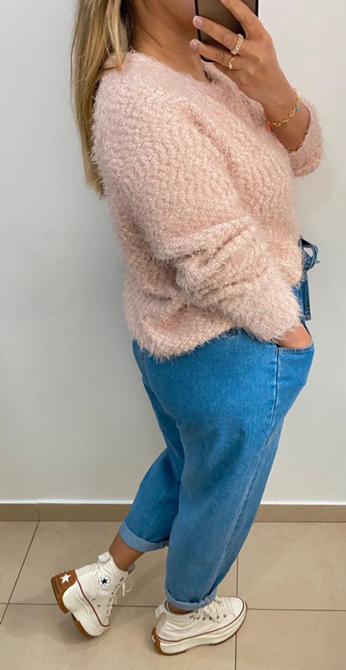 Superbe Pull Rose Duveteux Taille M - photo numéro 8