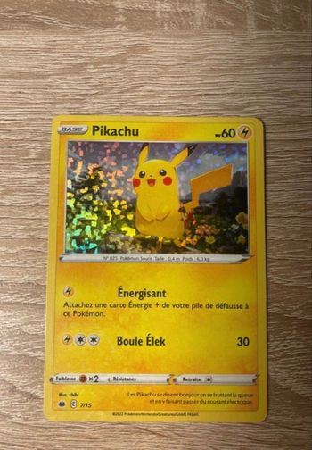 Carte pikachu 