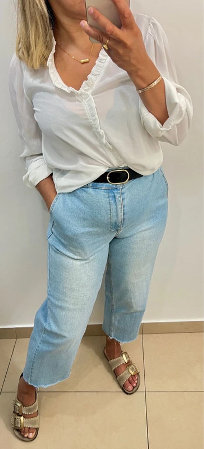 Blouse blanche avec volant Taille S - photo numéro 2