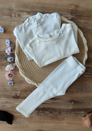 Lot Kiabi fille legging côtelé et au manche longue