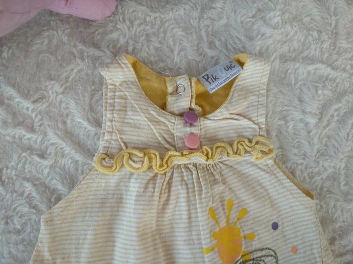 Robe été Fille 3mois Fleurs Oiseaux Pik Ouic 100% coton - photo numéro 3