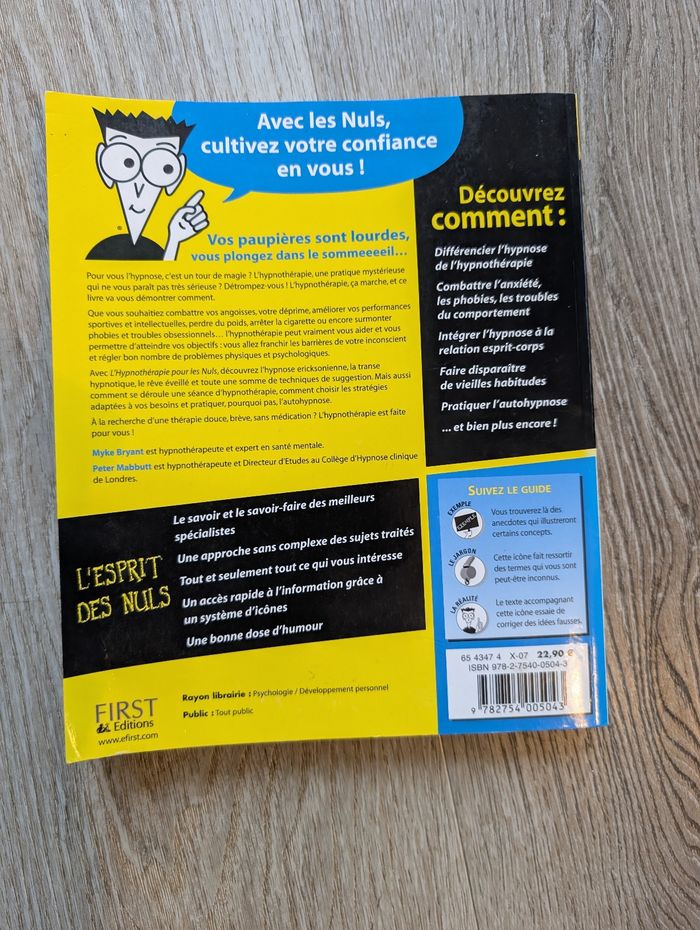 Livre hypnothérapie pour les nuls. Très bon état - photo numéro 2