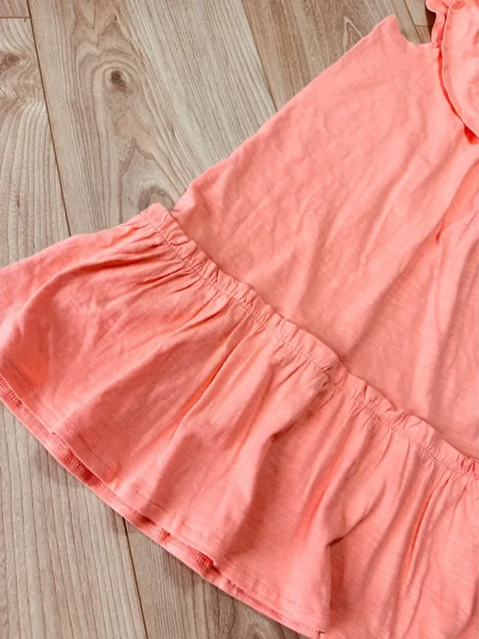Taille 8 ans robe d’été fille TAO saumon * volants * 🌸 - photo numéro 2
