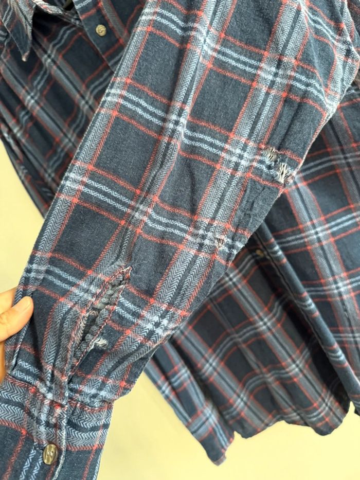 Chemise / Surchemise Haband vintage dressing en coton taille M couleur violet & rouge - photo numéro 5