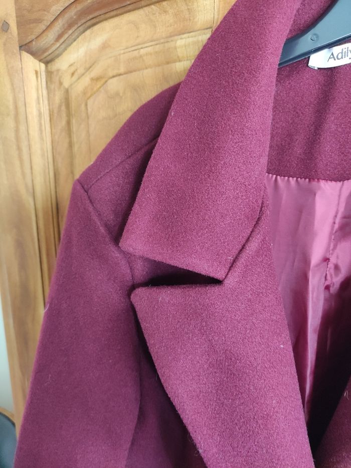 Manteau long bordeaux - photo numéro 3