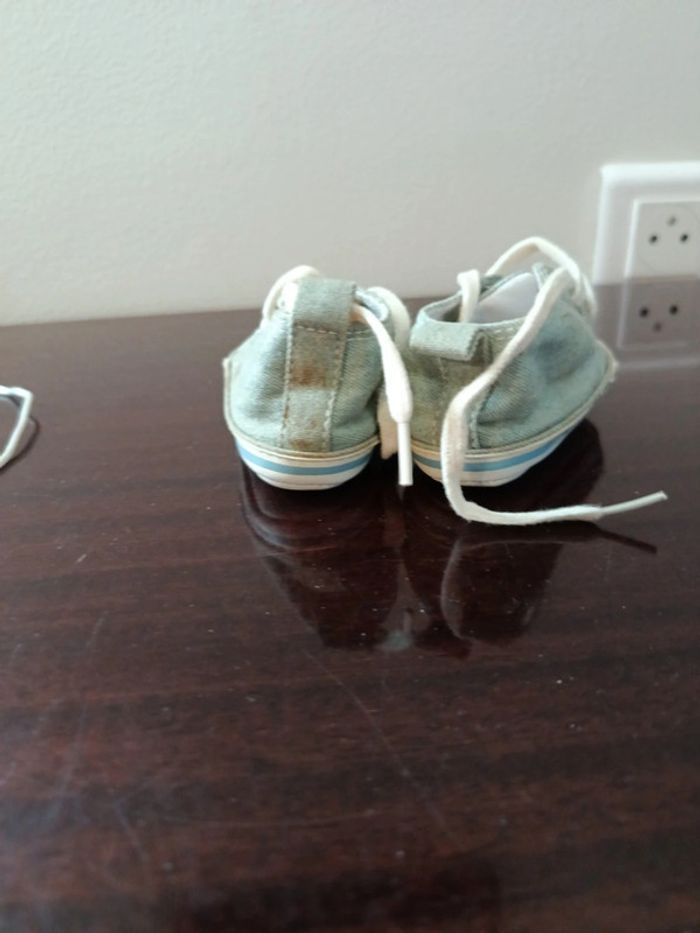 Chaussures bébé tissu et semelle cuir - photo numéro 5