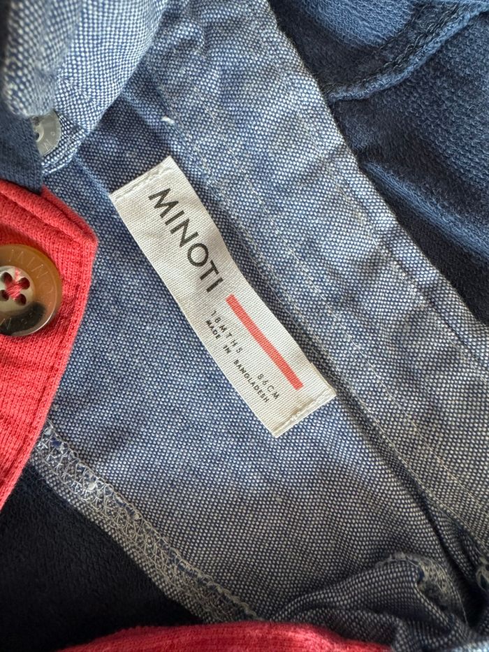 Sweat 18m effet chemise dessous Minoti neuf bleu - photo numéro 2