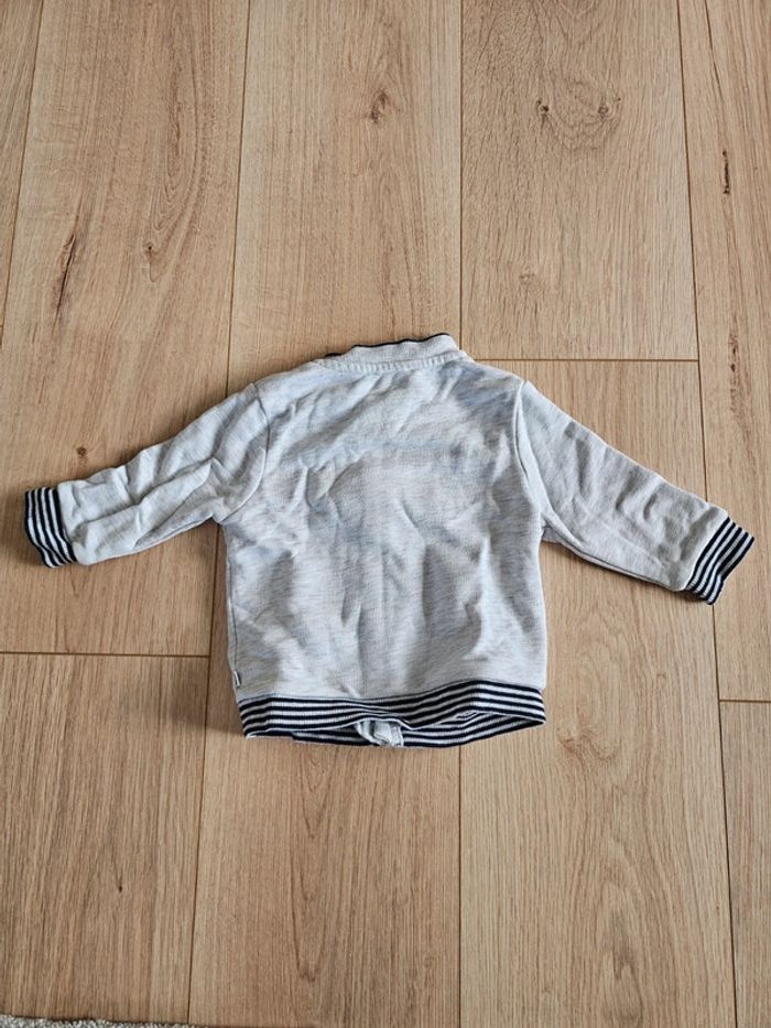 Gilet zippé blanc - Obaïbi - 6 mois/68 cm - photo numéro 3