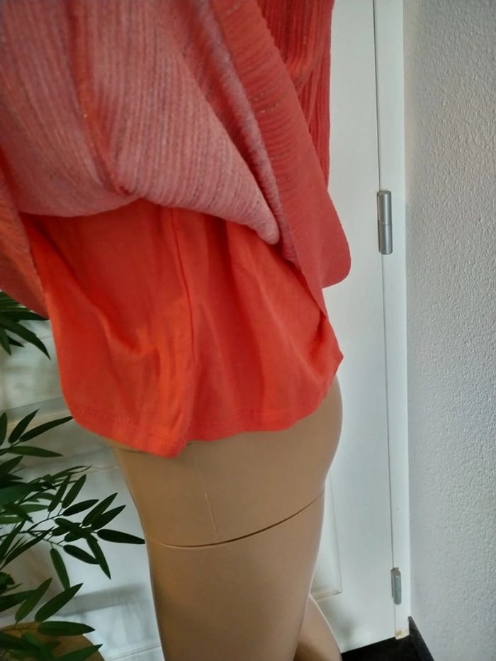 Top Camaïeu couleur corail et doré taille xs - photo numéro 6