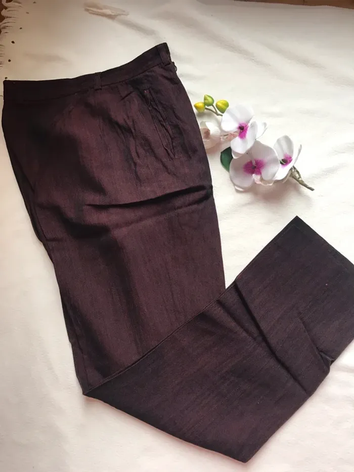 Pantalon Caroll fondu de rouge bordeau et noir - photo numéro 2