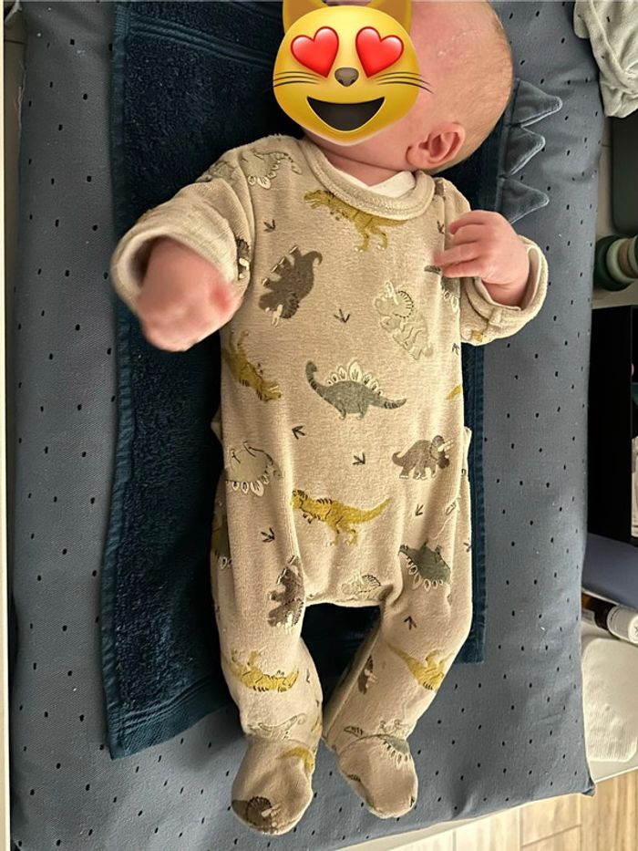 Lot de 2 pyjamas/ grenouillère motif dinosaure - photo numéro 8
