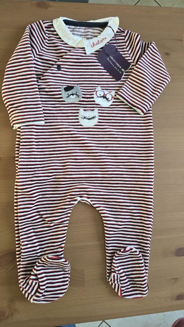 NEUF (non porté)🏷🤩😍🤎 superbe pyjama doux et chaud 9 mois garçon 🤩🤎😍 - photo numéro 2