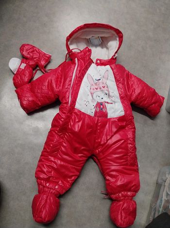 combinaison neige froid ski fille 6/9 mois doublure polaire amovible NEUVE