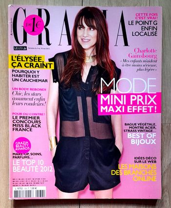 Magazine Grazia mai 2012 spécial Charlotte Gainsbourg