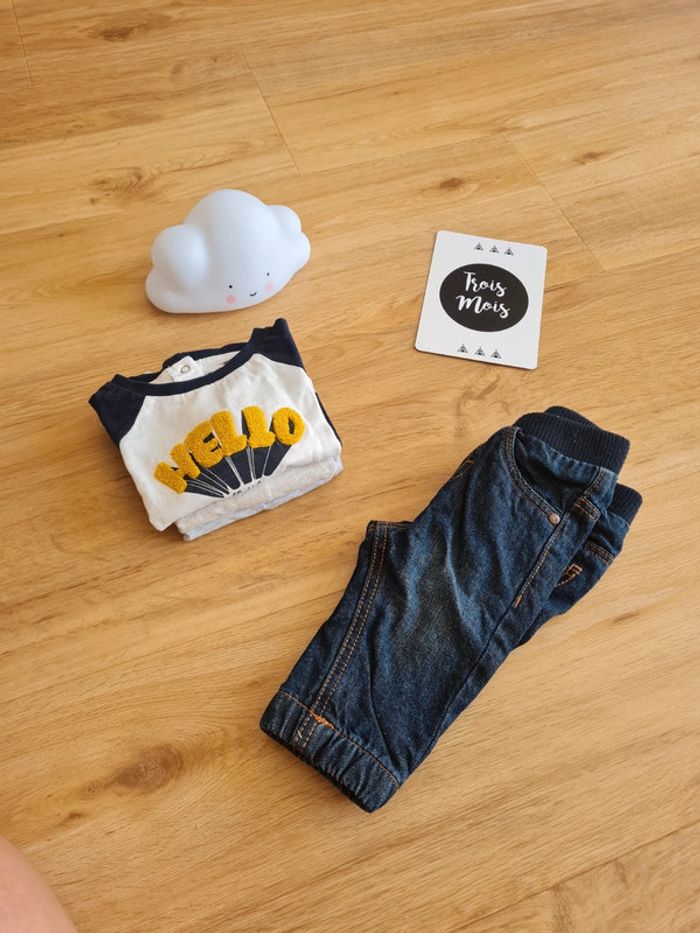 lot de 3 manche longue et 1 jean