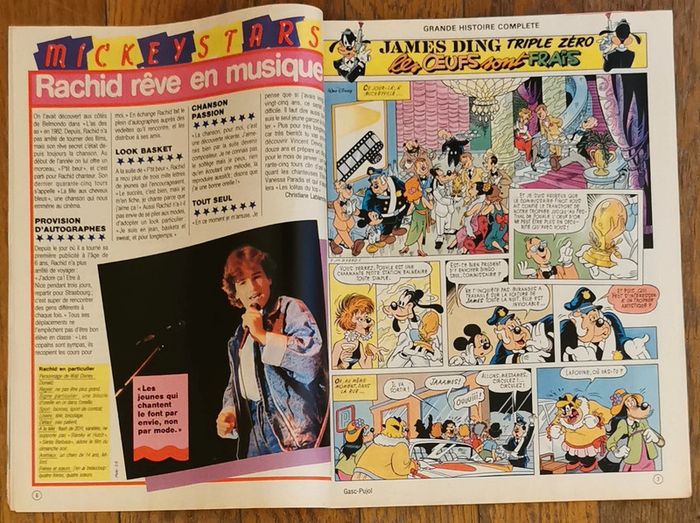 Ancien journal de mickey avec cadeau disney star Bernard et Bianca 1987 N°1851 vintage - photo numéro 5