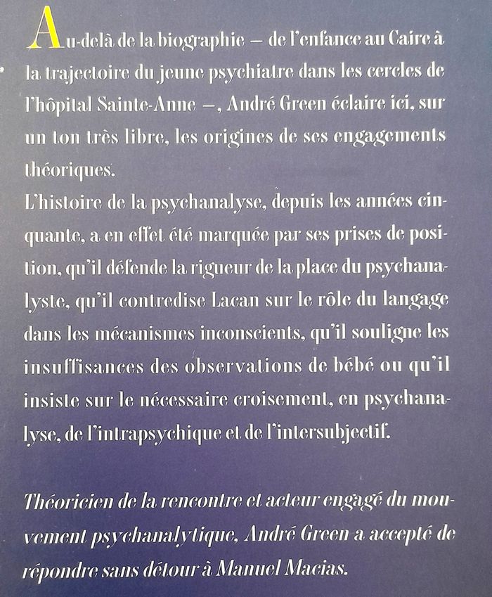 andré green - un psychanalyste engagé conversations avec manuel macias - photo numéro 4