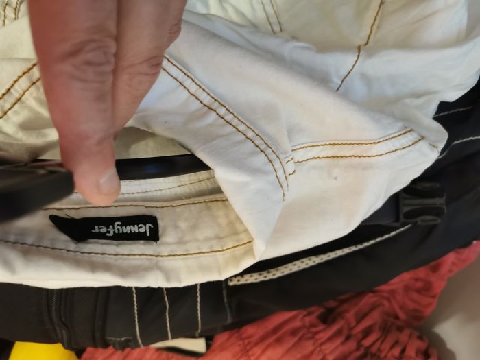 Chemise crème, couture marron, à pressions 2 poches - photo numéro 4