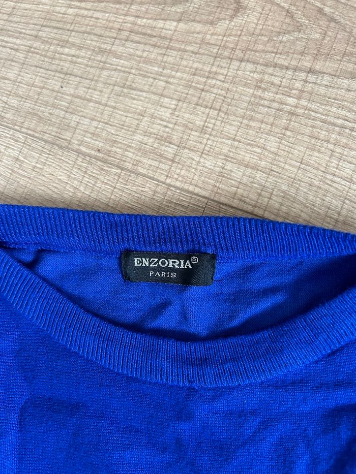 Pull bleu avec strass Enzoria taille unique jamais porté - photo numéro 9