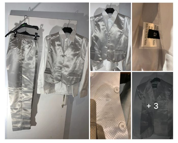 Ensemble costard 12 ans , pantalon chemise veston sans manches cravate - photo numéro 2