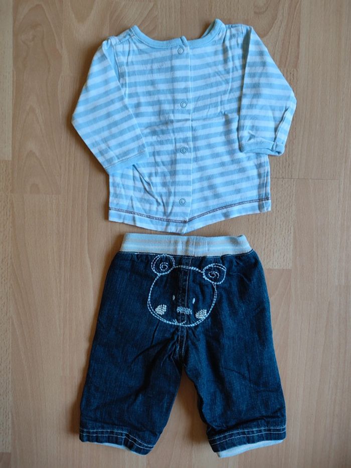 Lot tenue Jean + t-shirt manches longues Petit Kimbaloo en 1M - photo numéro 7