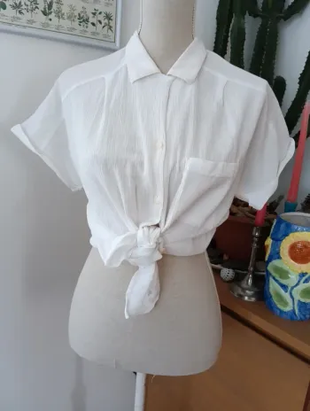 Chemise blanche vintage effet froissé