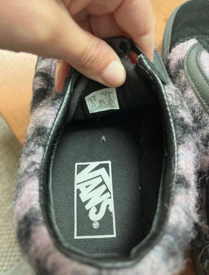 Baskets Vans Old Skool Platform – Motif léopard gris mauve – Taille 37 - photo numéro 5