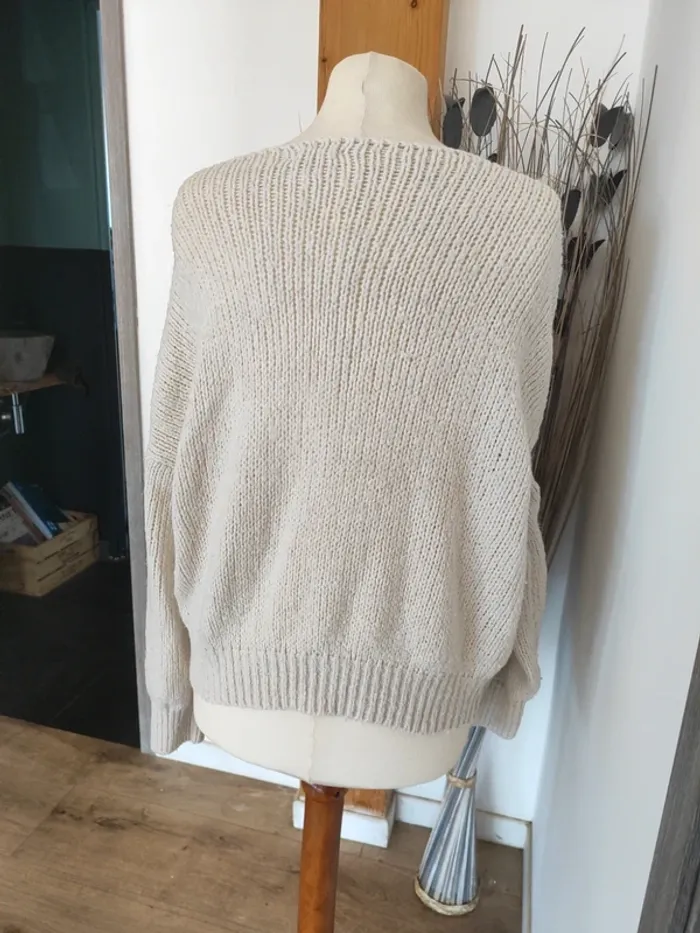 Pull écru 38 grosses mailles - photo numéro 4