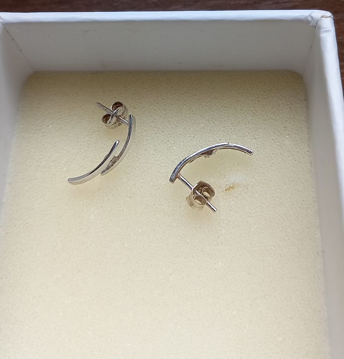 Boucles d’oreilles or blanc diamant - photo numéro 5