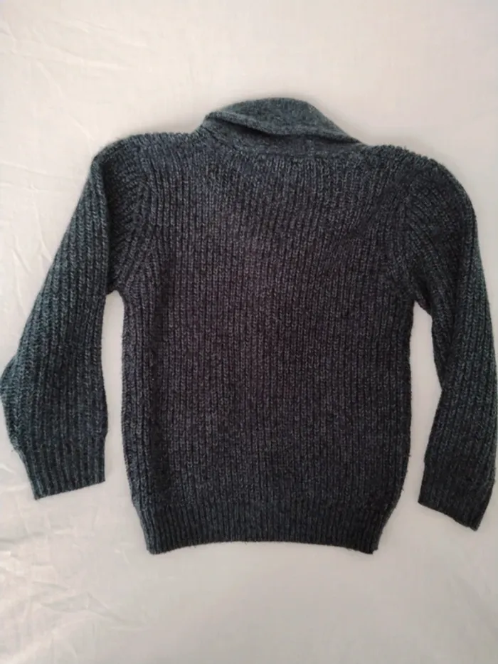 Gilet boutonné maille gris bleu 6 ans George - photo numéro 2