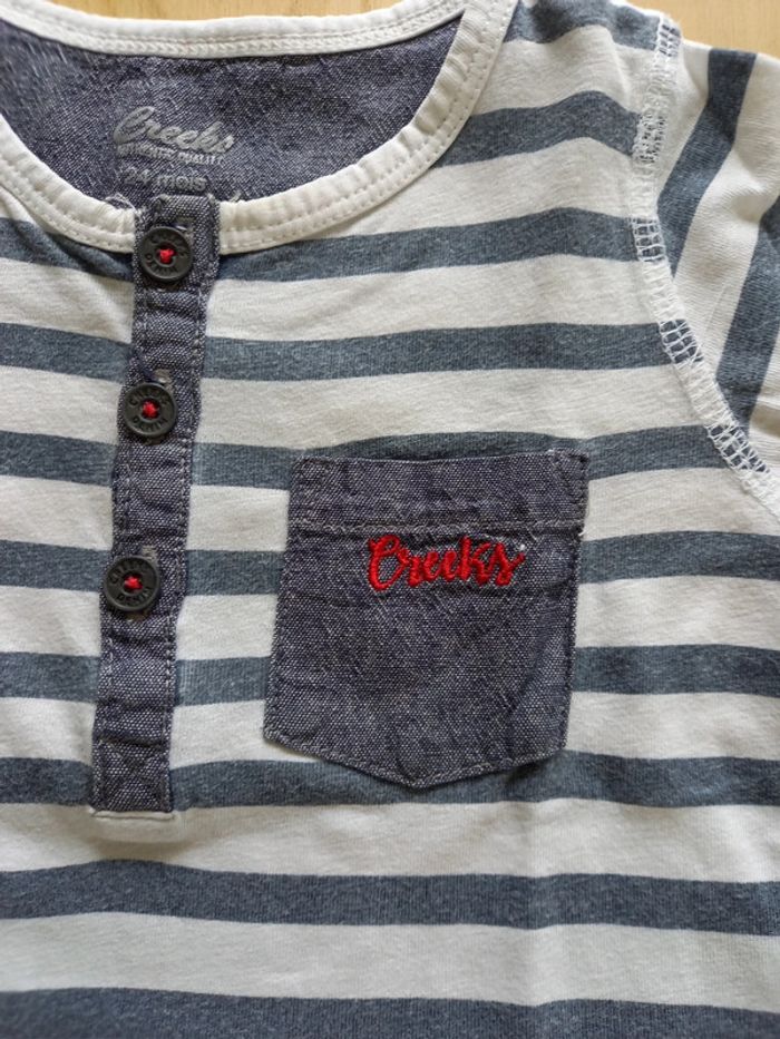 T-shirt à rayures taille 23 mois - photo numéro 2