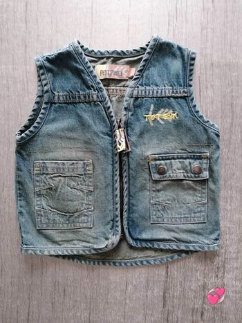 Gilet en jean sans manches Petit Pirate 18 mois