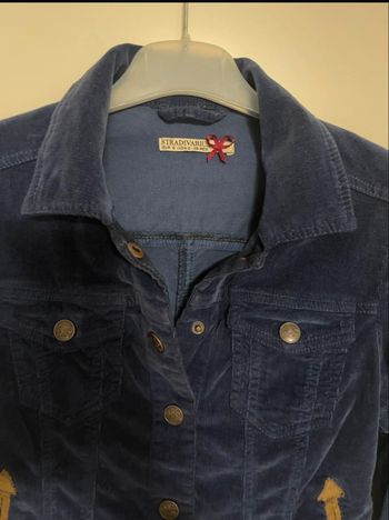 Blouson femme stradivarius taille S , bleu marine , 100% coton