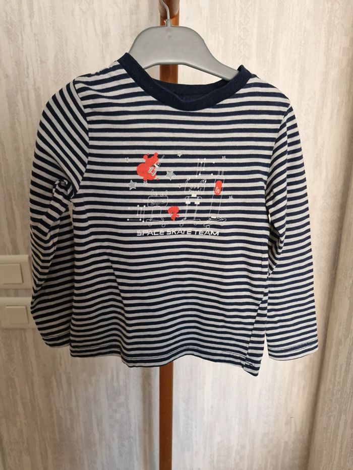 T-shirt manches longues enfant garçon 4 ans Tout simplement Coton