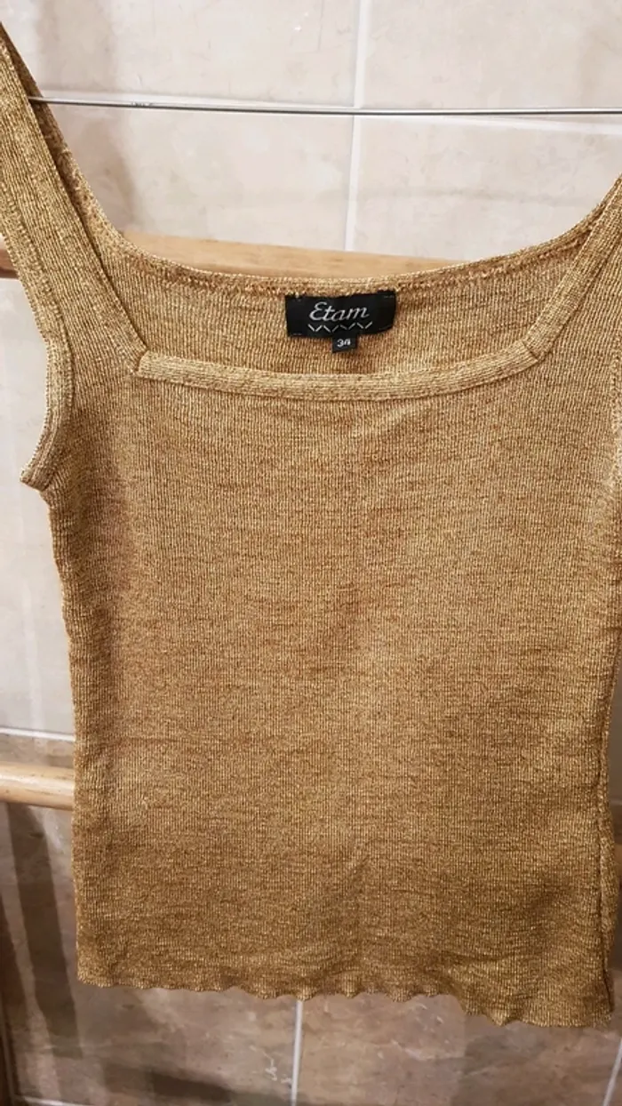 Joli top doré Etam 34 - photo numéro 4