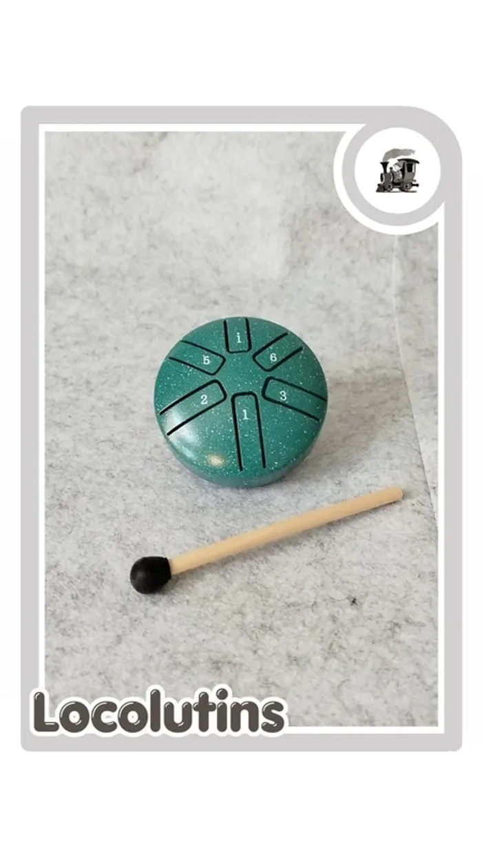 🚂 Tambour à langues ▪ 7,5 cm 6 notes bleu