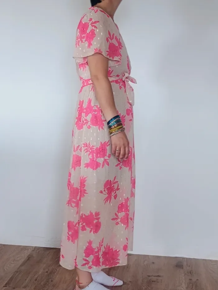 Robe longue fleurie - Taille unique (convient du 36 au 42) - photo numéro 2
