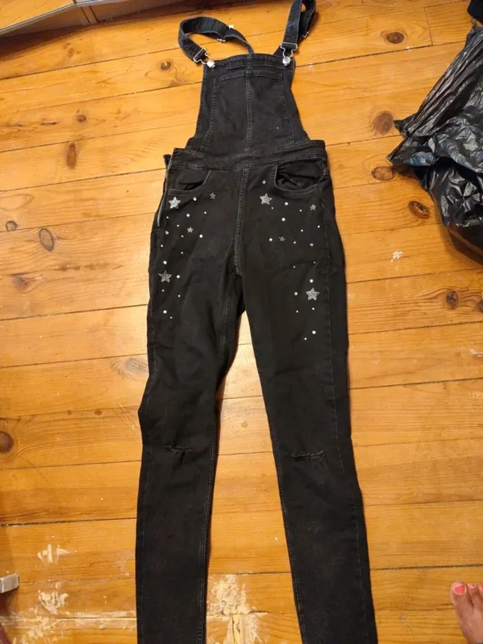 Salopette jean noir denim stretch 36 H&M TBE