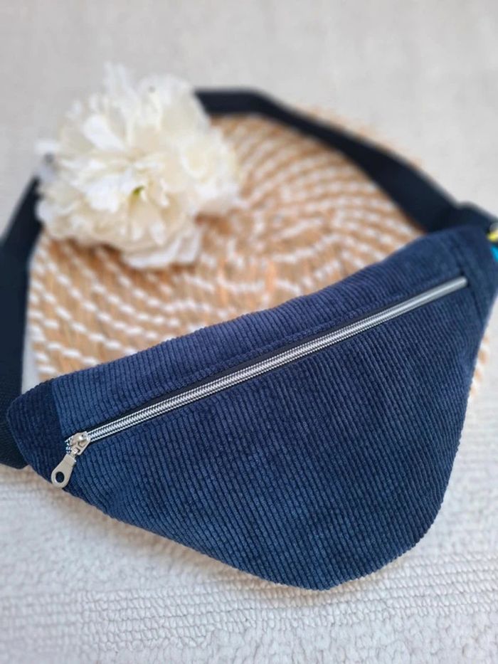 sac banane en velours côtelé et tissus coton