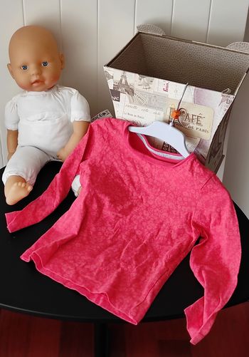 🌺 T-shirt fille 3 ans – Manches longues – Motif floral