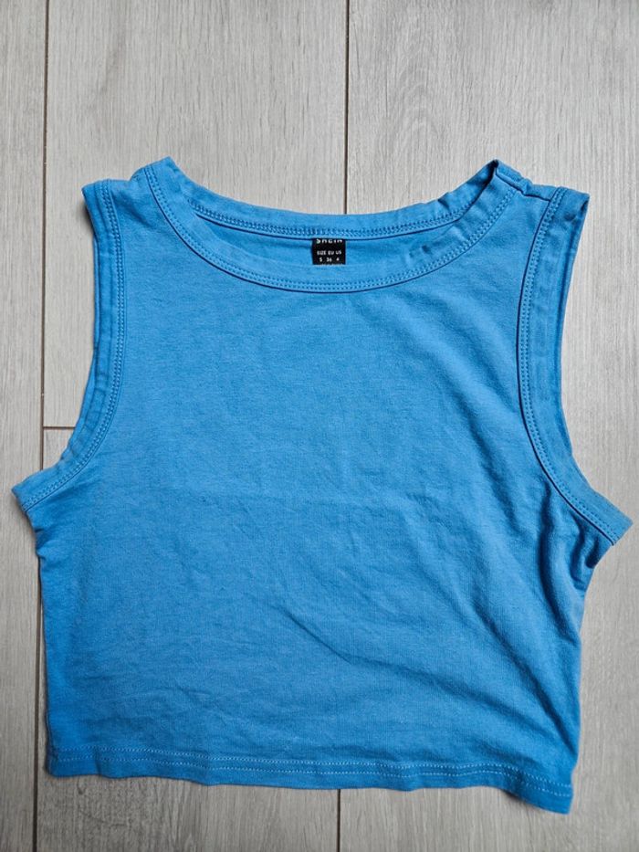 Top bleu shein taille S